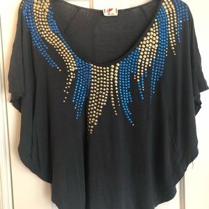 Free People - Navy Tunic with embellishments